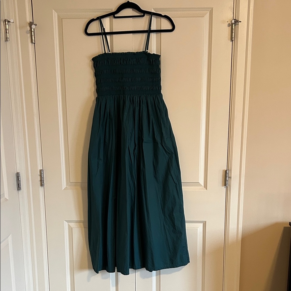 LOFT Teal Smocked Dress